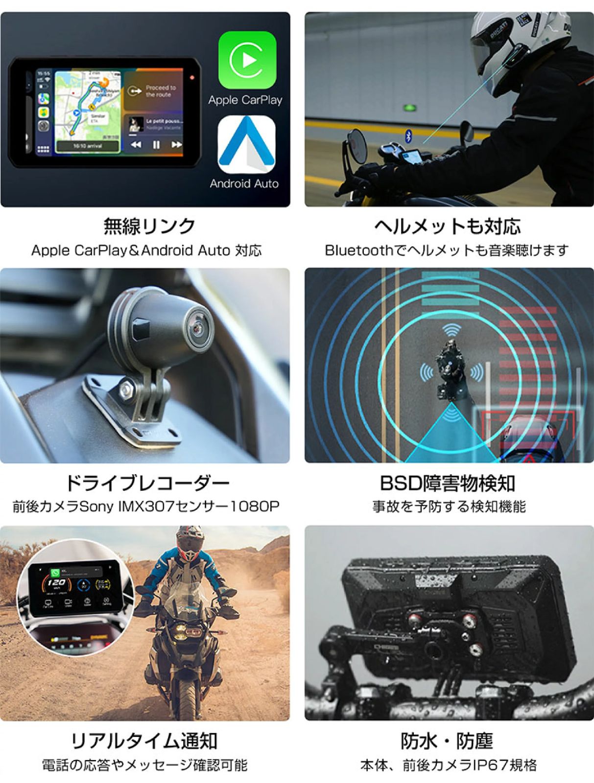  AKEEYO スマートライドモニター AIOー5 Lite バイク 5インチ 前後同時録画 SONY製STARVIS搭載 2カメラ ドライブレコーダー ナビ ドラレコ スマートモニター その他 アクセサリー