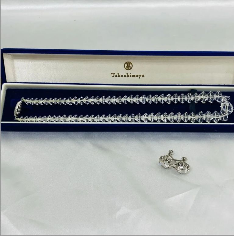A【高島屋】水晶 ネックレス イヤリング シルバー silver 冠婚 A【高島屋】水晶 ネックレス イヤリング シルバー silver 冠婚