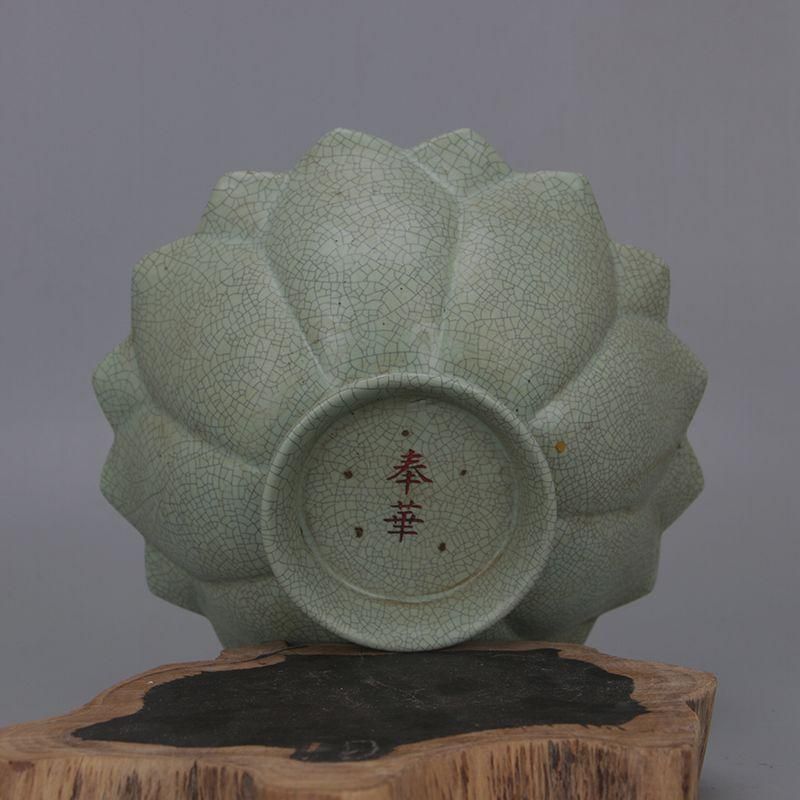 宋汝窯青釉奉華款徽宗御題蓮華碗 景徳鎮 陶磁器 装飾品 現代工芸