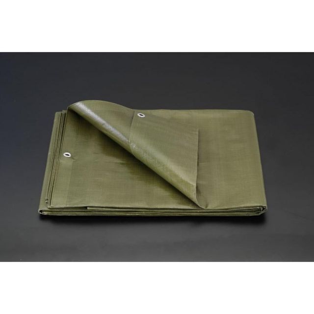 ESCO 5.4x7.2m ＯＤ色 シート ( #3000 ) EA915BB-33 養生 建築 建設 サバゲー サバイバル 資材 シート トラック 農業 工事 現場 工事現場