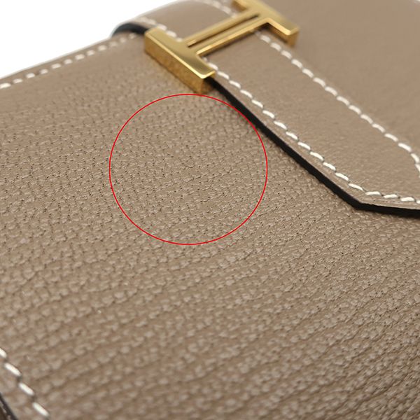 エルメス HERMES 三つ折り財布 ベアン コンビネ シェーブル エトゥープ  