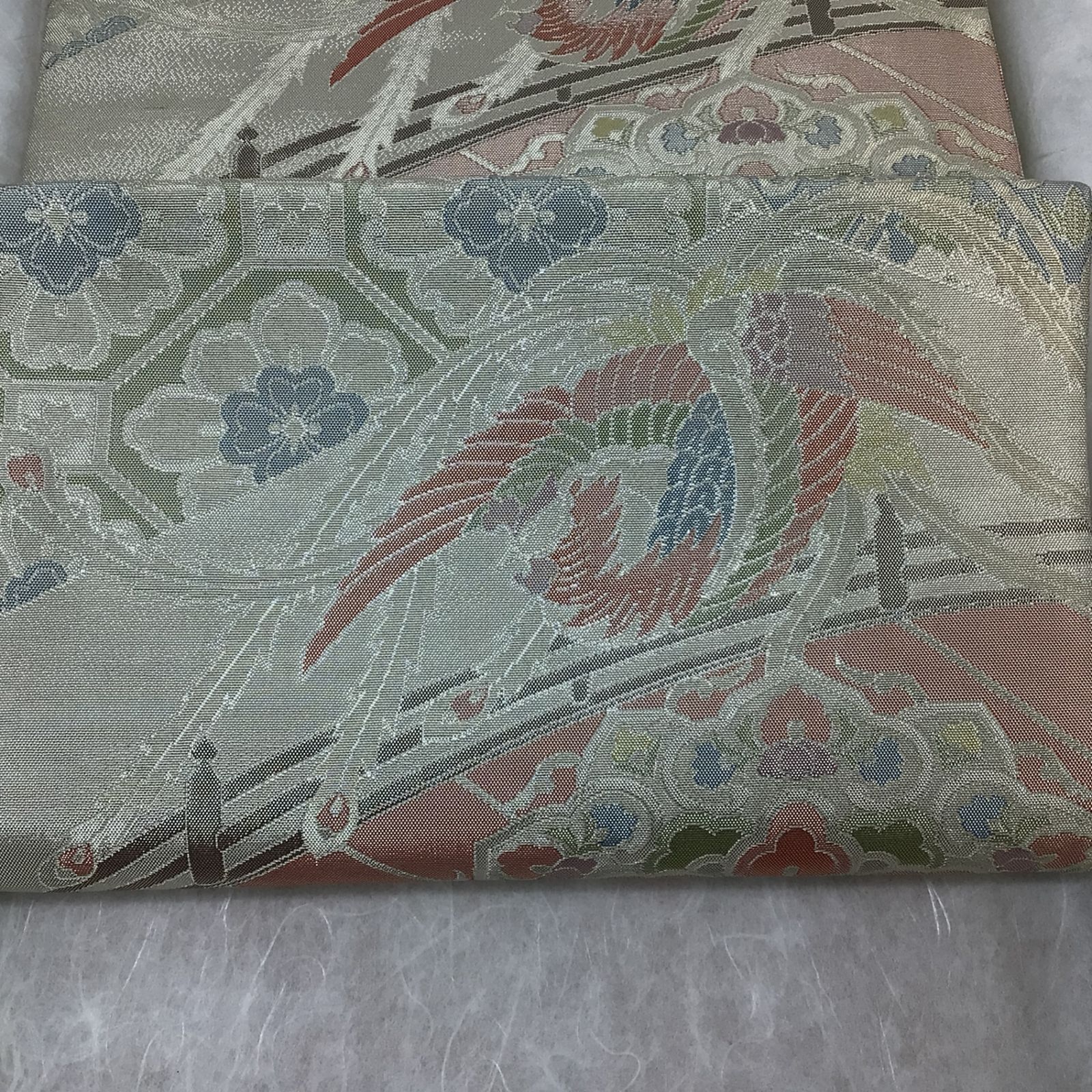 まいける 2点まとめて購入【袋帯 佐賀錦 和装小物 正絹 帯 付け下げ】 4253 【未使用】高級 佐賀錦 帯 木箱入り 900織 正絹 絹100％ 本