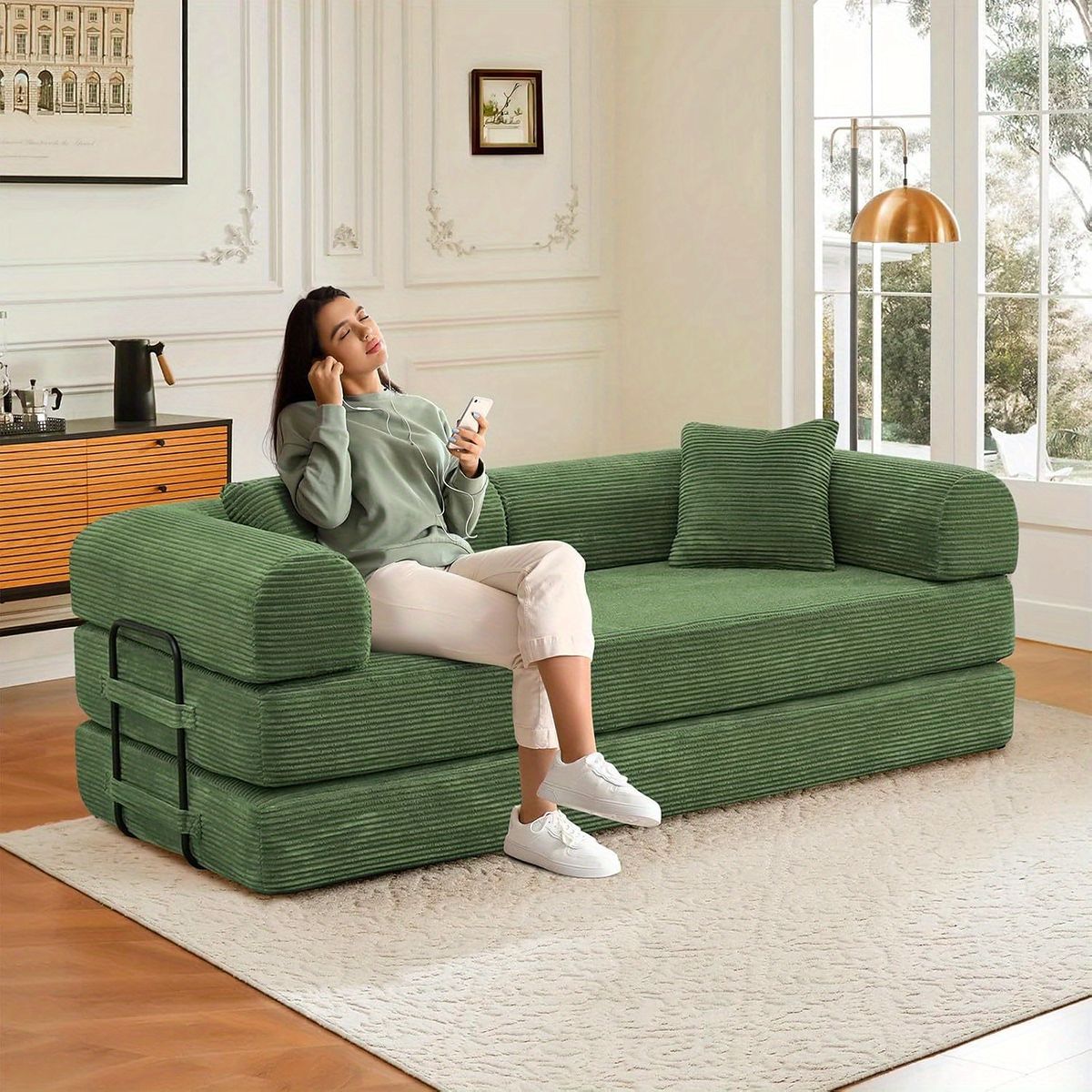 省スペース設計 コンバーチブルソファベッド