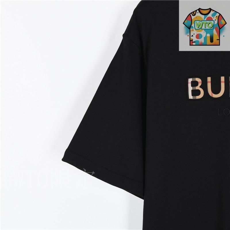 今日WTO】Burberry チェック＆ロゴ刺繍半袖-BN06 - メルカリ