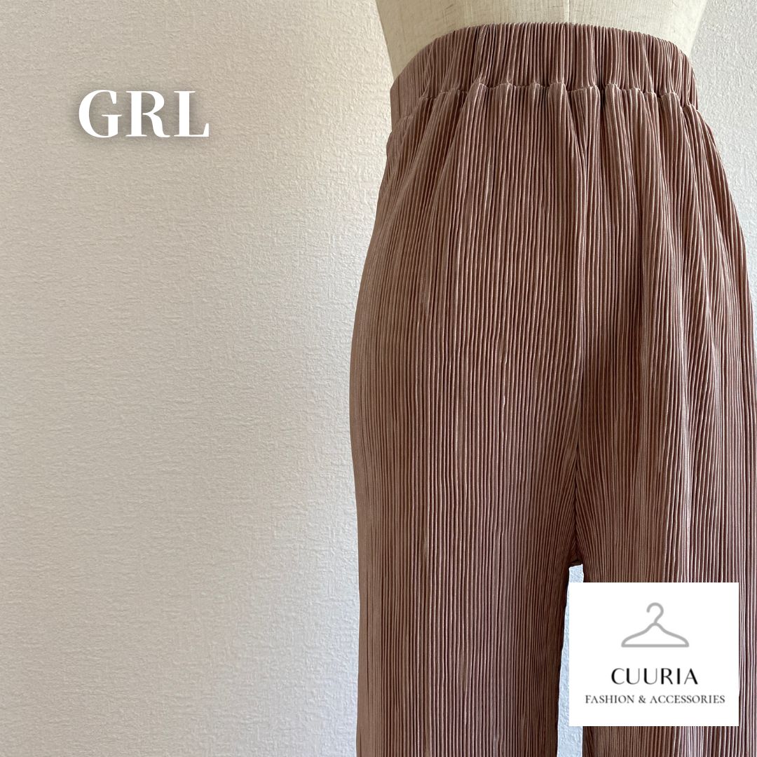 GRL プリーツパンツ M 新品 未使用 パンツ プリーツ グレイル 濃い ピンクベージュ CUURIA メルカリ