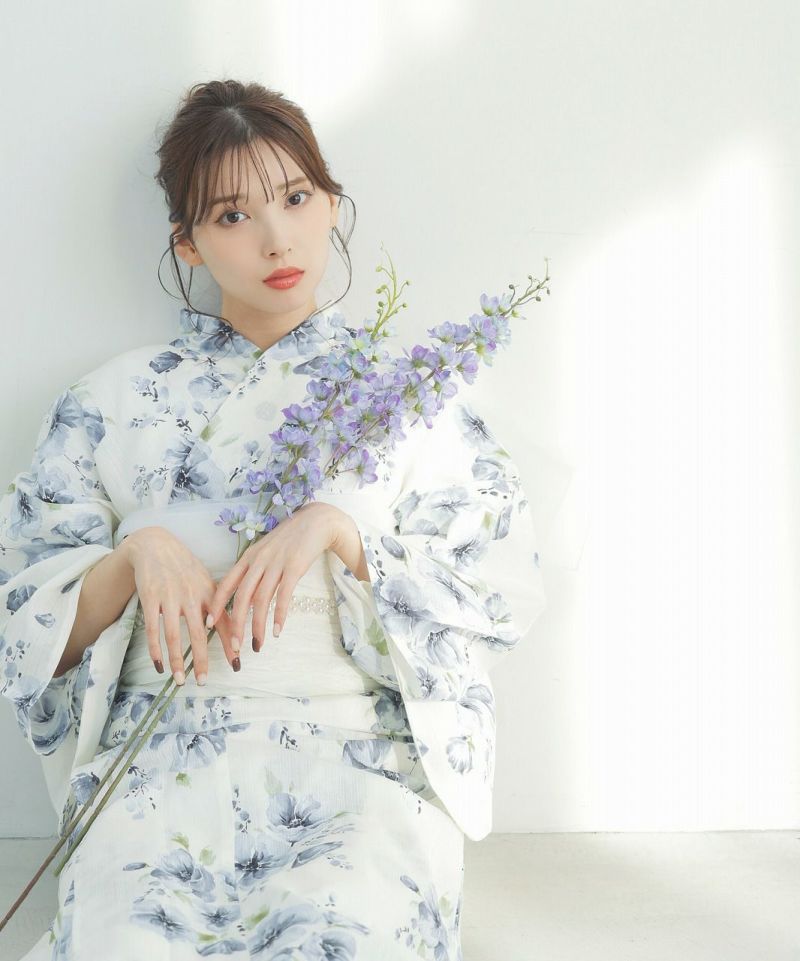 Dita 浴衣　水彩の雪月花(涼) 水彩の雪月花(涼)】Dita ディータ 浴衣 5点セット レディース