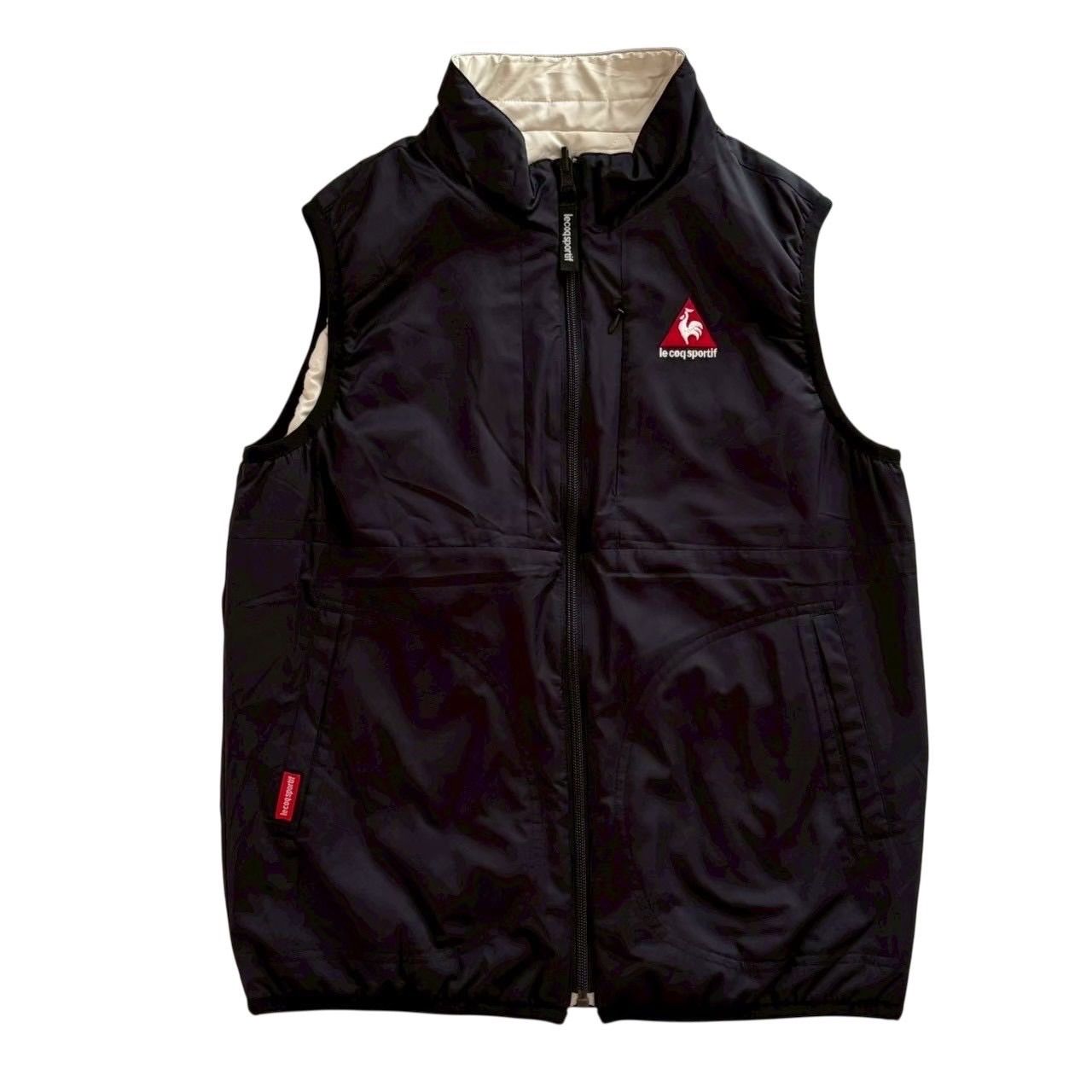 le coq Sportif ルコックゴルフ リバーシブルダウンベスト 黒 ゴルフ