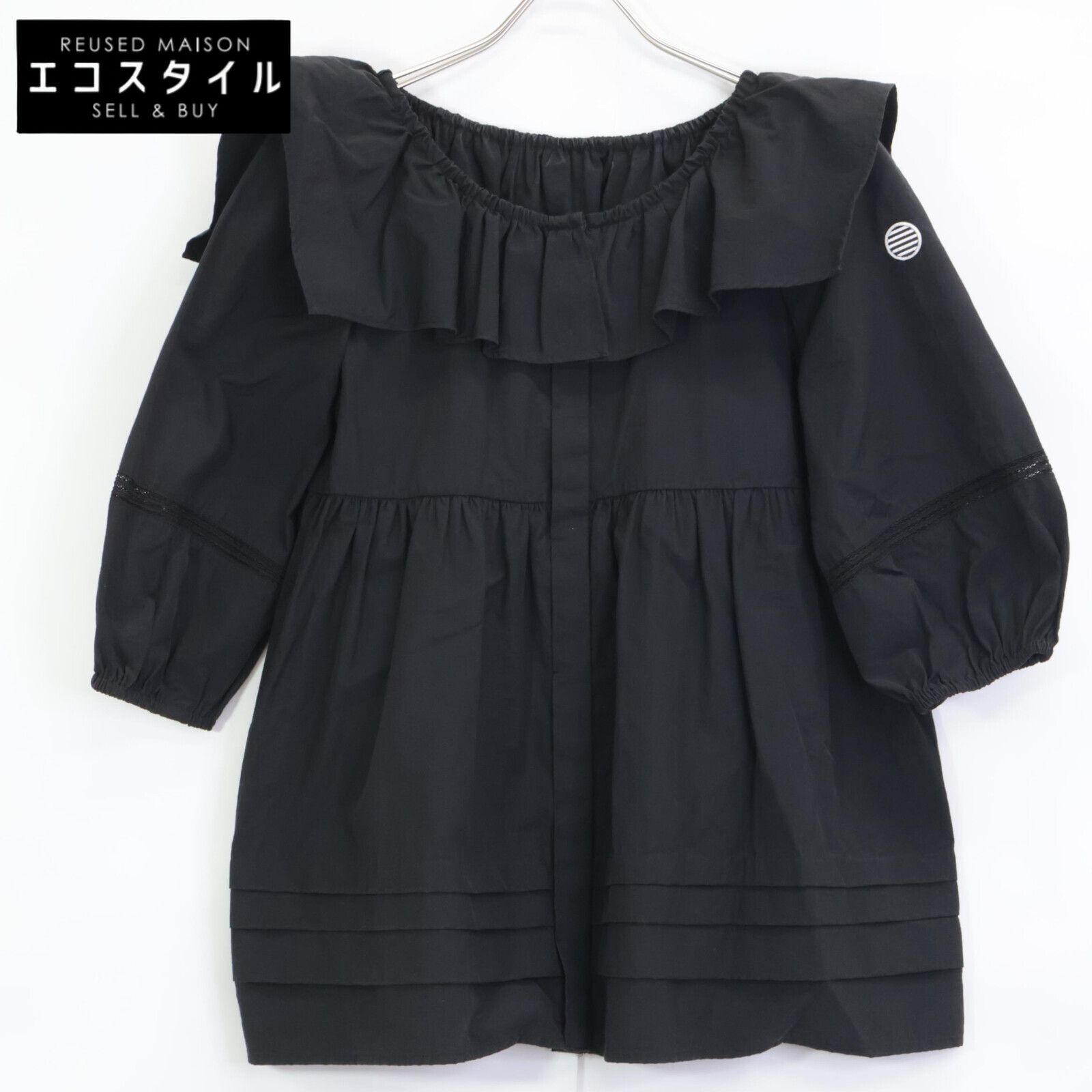 BORDERS at BALCONY ボーダーズアットバルコニー BD2021-3C-02 ナイロン サブリナ ブラウス 36