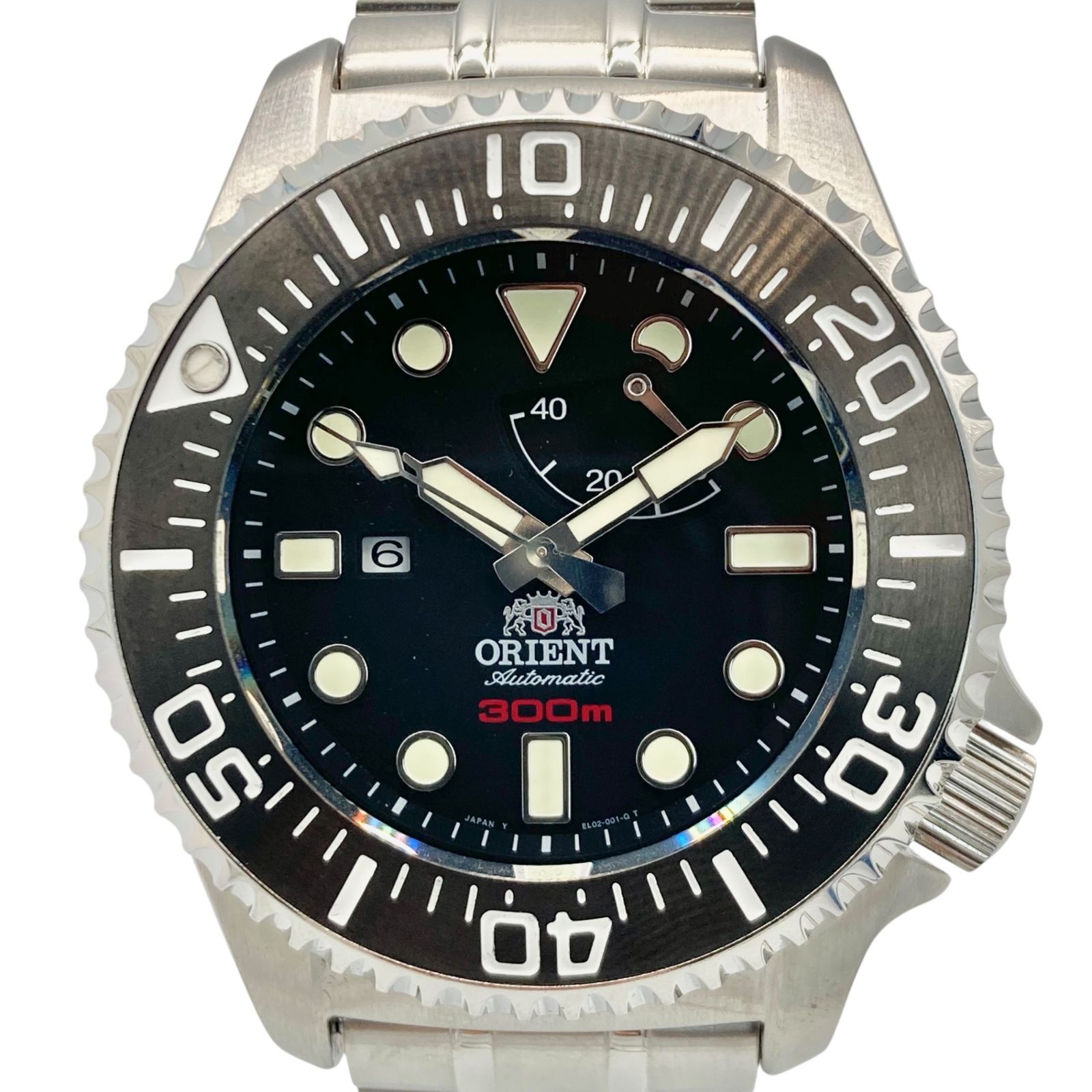 ORIENT オリエント ダイバーズウォッチ EL02-D0-B RS 300ｍ 自動巻き 稼働品 ブラック×シルバー 1W0131GY9PL