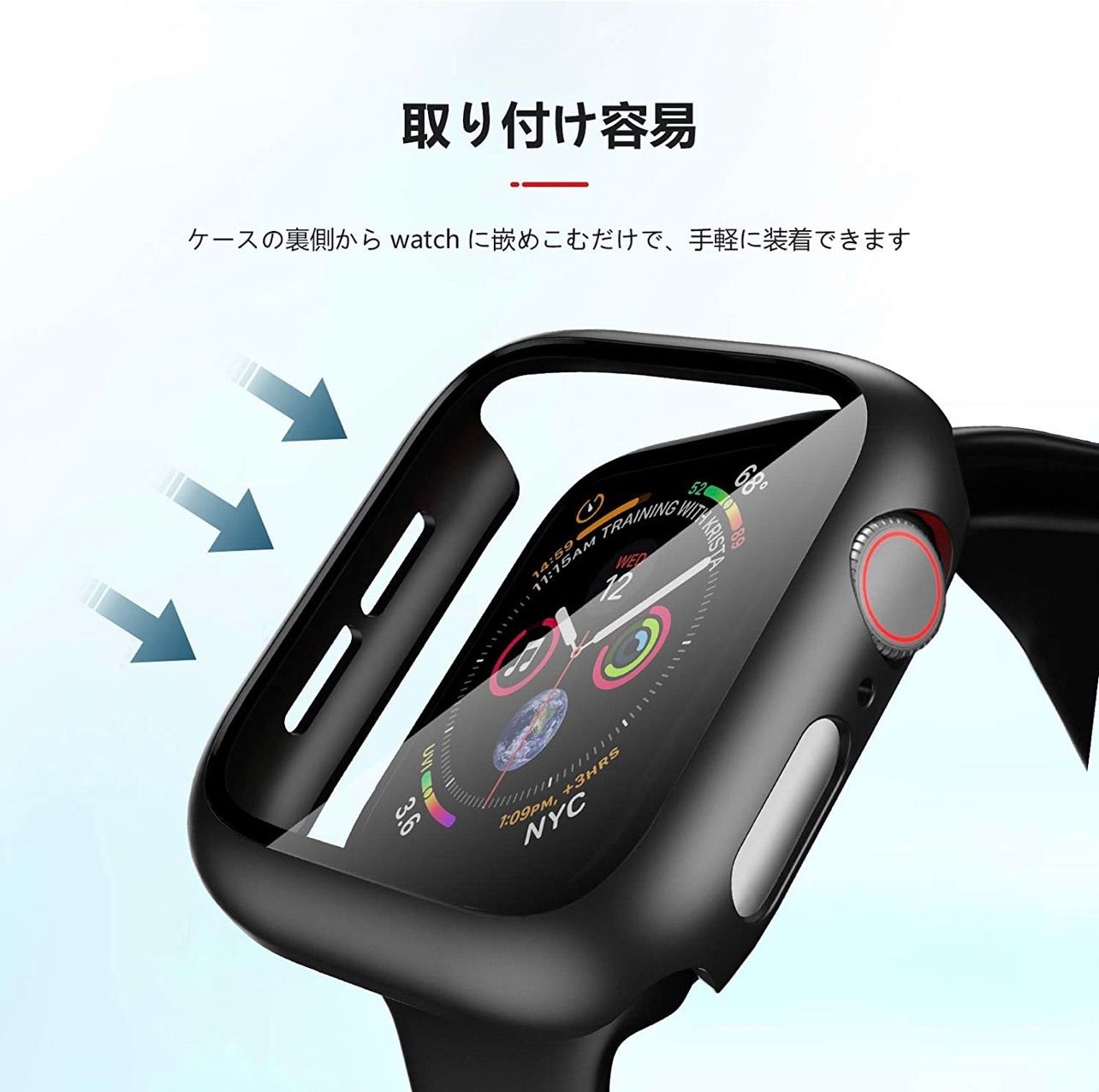 Apple Watch カバー 7 8 アップルウォッチケース 45㎜ グレー