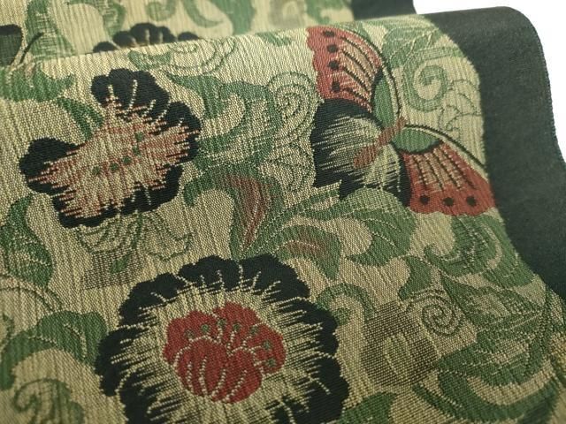 平和屋着物●八寸名古屋帯 舞蝶花文