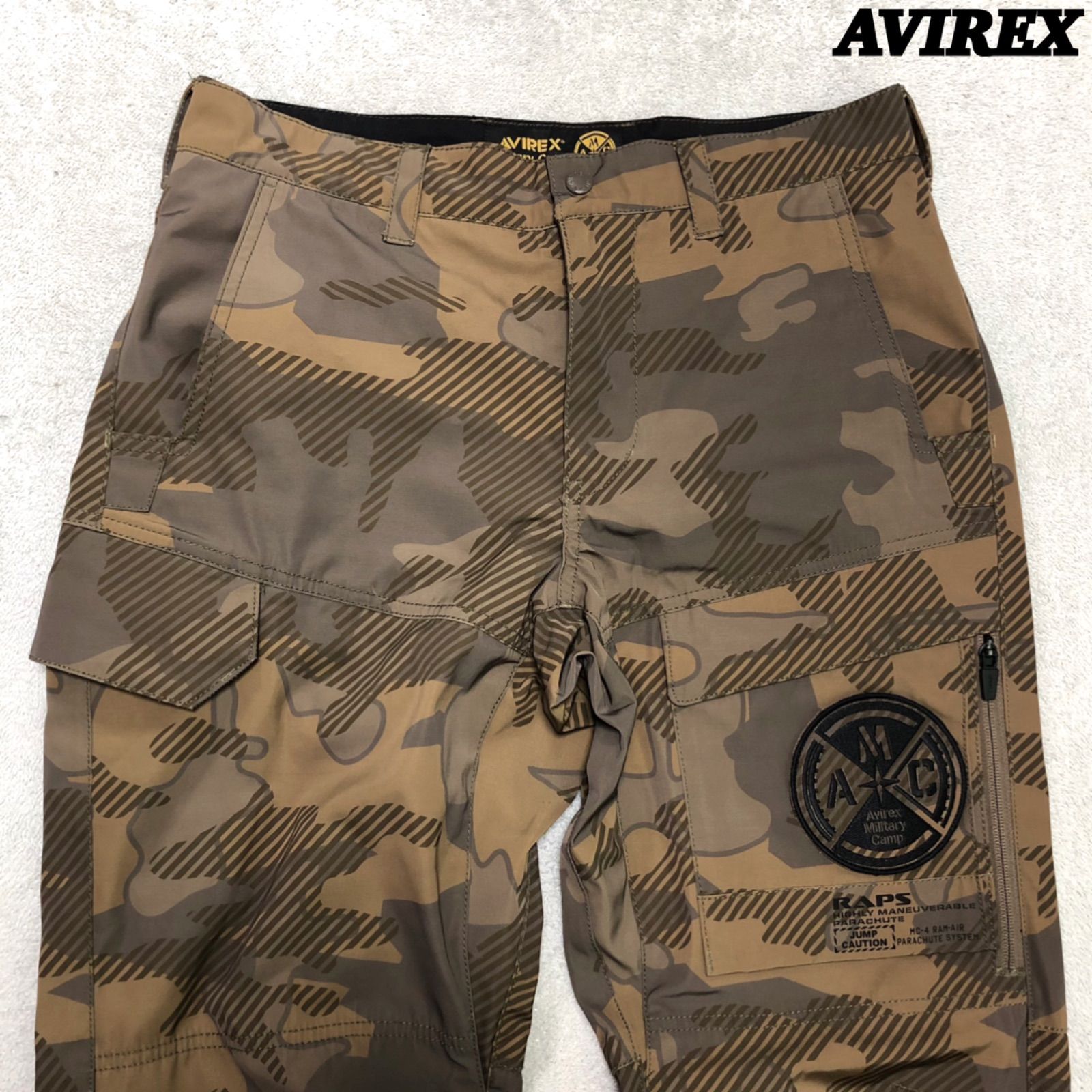 AVIREX TACTICAL 7POCKET PANTS ミリタリーカーゴパンツ タクティカルパンツ カモフラ 迷彩 ドローコード Mサイズ マルチ アヴィレックス