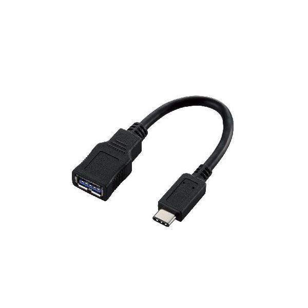 (まとめ)エレコム Type-C変換ケーブル USB3-AFCM01BK