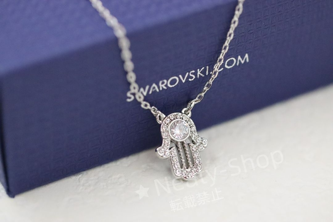 💗新品💗Swarovski  ファッショシルバーの悪魔の目手のひらの美しい鎖骨ネックレス