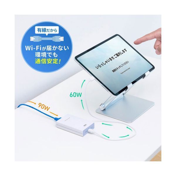 サンワサプライ PoE-USB Type-C変換アダプタ PD60W給電 ネットワーク通信対応 ホワイト LAN-ADPOEC WWW_OPDRERGINERDOGAN_COM