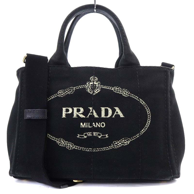 プラダ PRADA カナパ CANAPA S デニム トートバッグ ショルダーバッグ 2way 斜め掛け キャンバス NERO 黒 ブラック  1BG439 /YO5 □OH - メルカリ