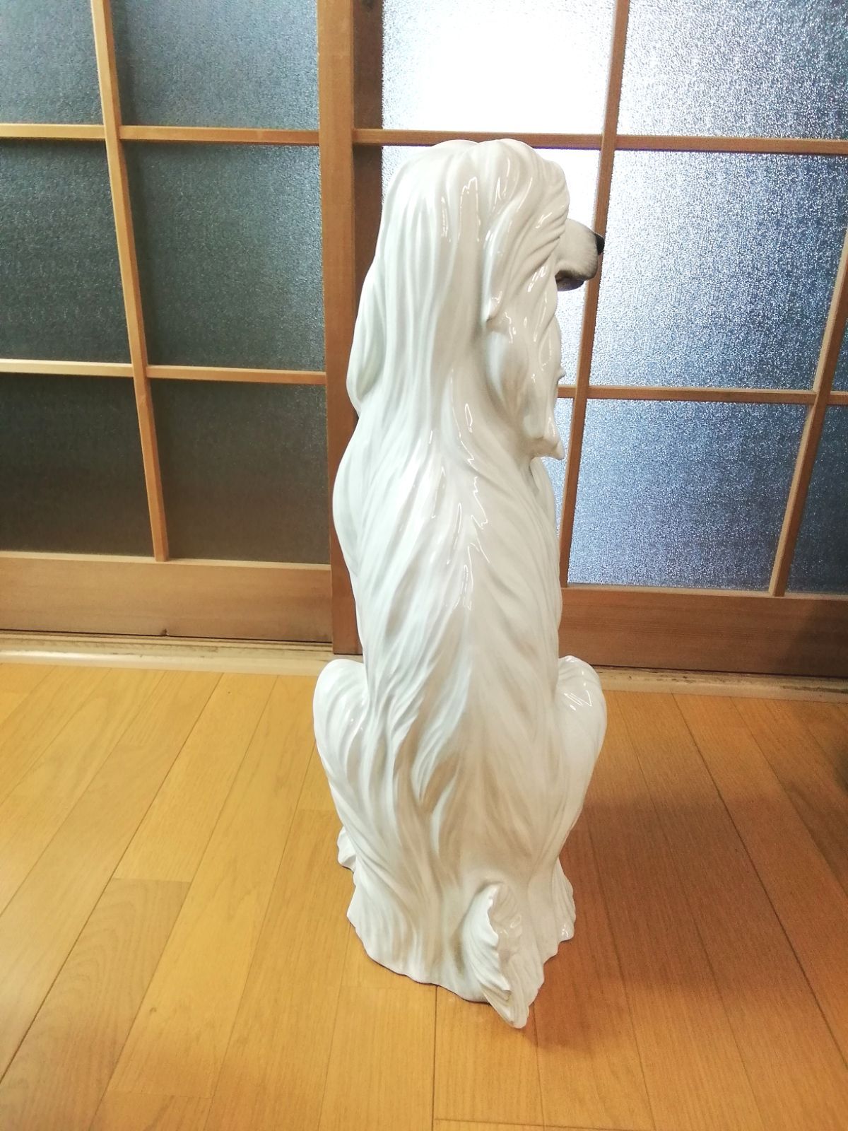 イタリア製陶器アフガンバウンド犬(美品) アフガンハウンド イタリア製 大型犬 犬 置物 陶器 新品未使用