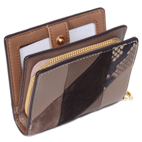 コーチ 財布 COACH レザー スエード パイソン スネーク パッチワーク 