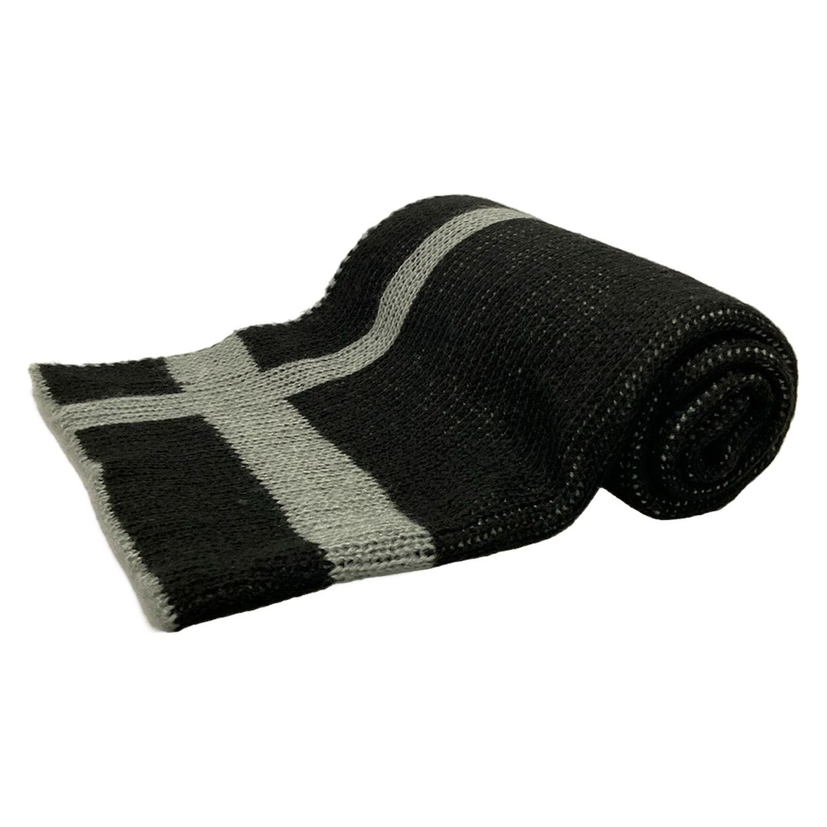 HIROKO BIS ヒロコビス マフラー - 黒×グレー