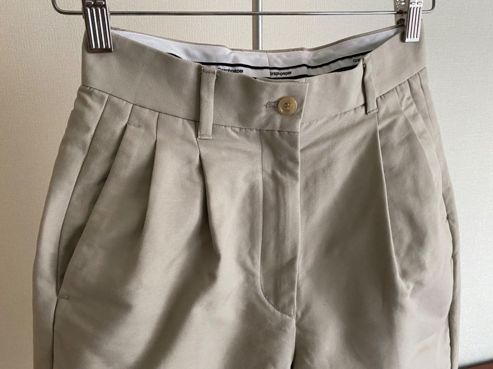 パンツ Graphpaper Double Plain Weave Tuck Pants Compact Ponte Two Tuck Wide Pants – Graphpaper