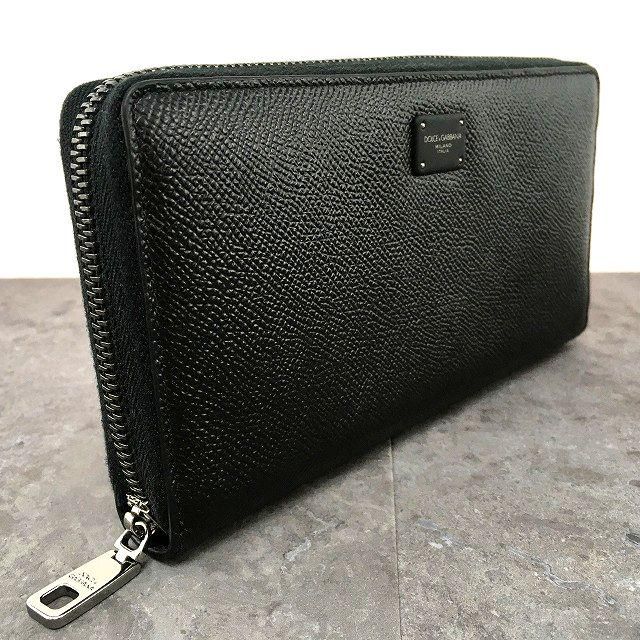 未使用品 DOLCE&GABBANA ジップウォレット 黒 76 76 ☆送料込み☆ 未使用品 DOLCE&GABBANA ジップウォレット 黒