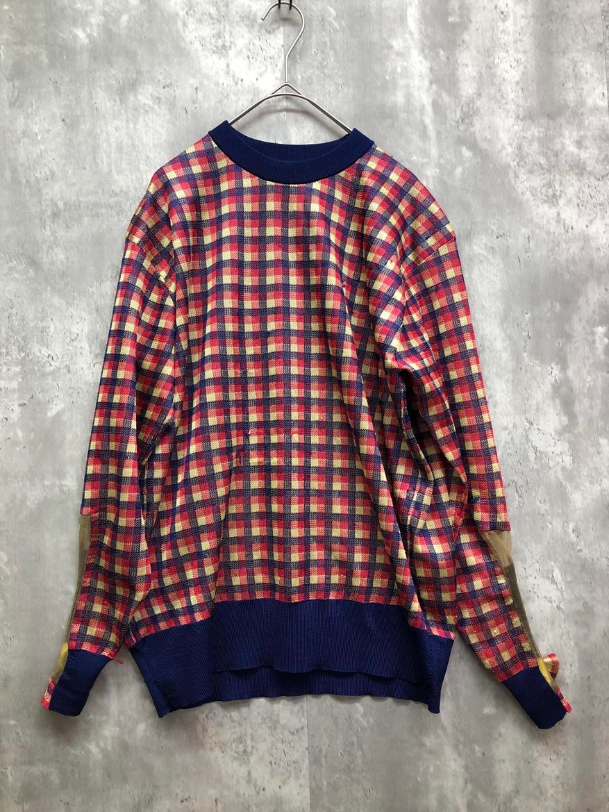 TOGA PULLA トーガプルラ TP11-XN201 チェック柄 ハイゲージニット プルオーバー size36 マルチ ◎レディース