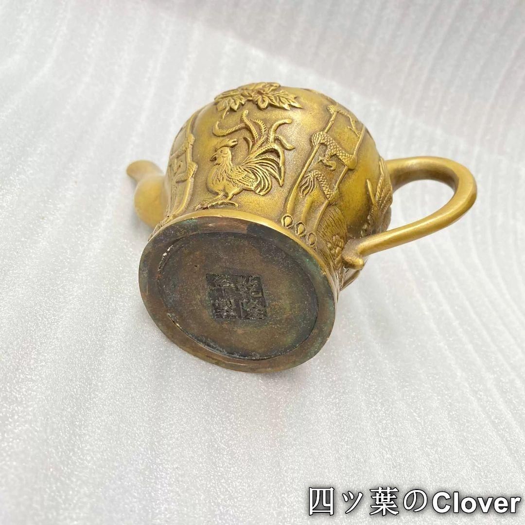 銅器 花鳥酒壺 茶壺 茶道具 装飾品 工芸品 置物
