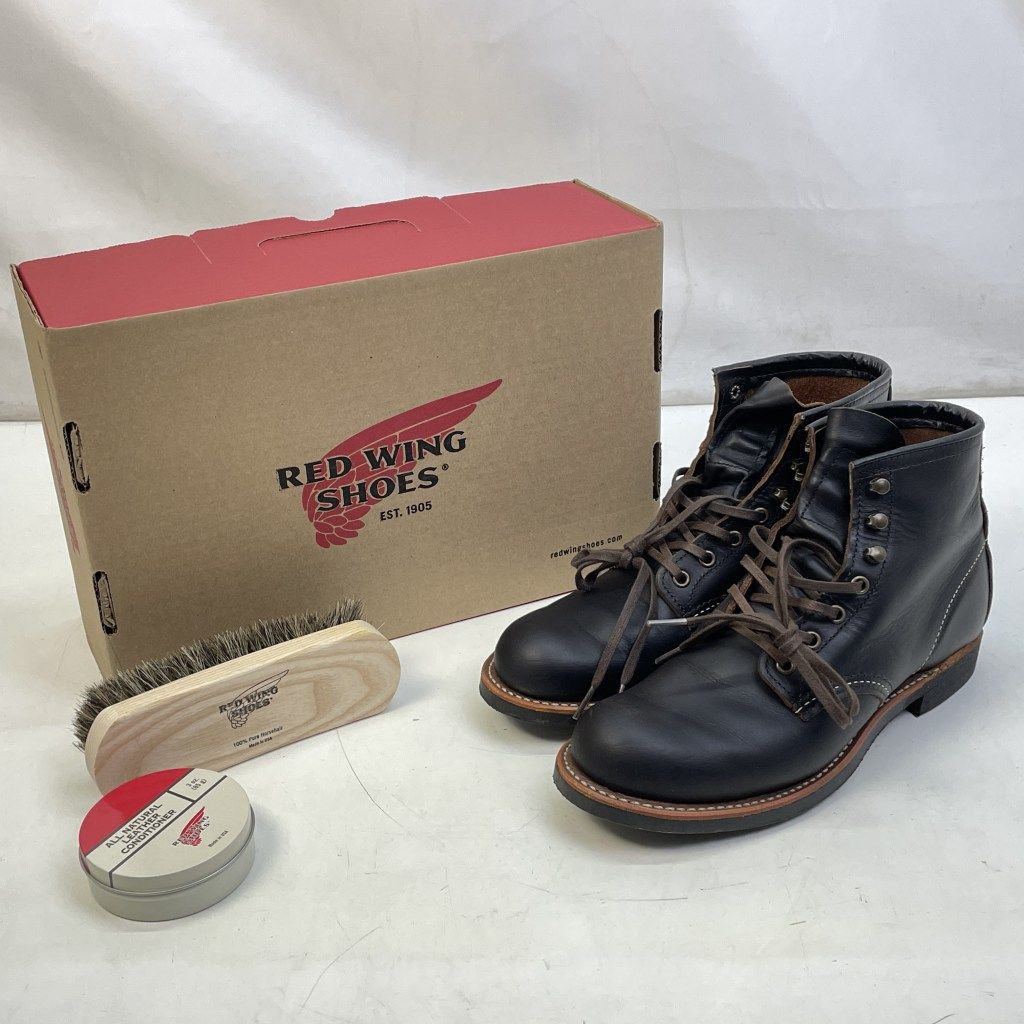 01w-5367 レッドウィング RED WING Blacksmith 3345 Black Prairie ブラックスミス ブラック プレーリー ワークブーツ 箱 オイル ブラシ付 25.5cm メンズ ブーツ 3345 品