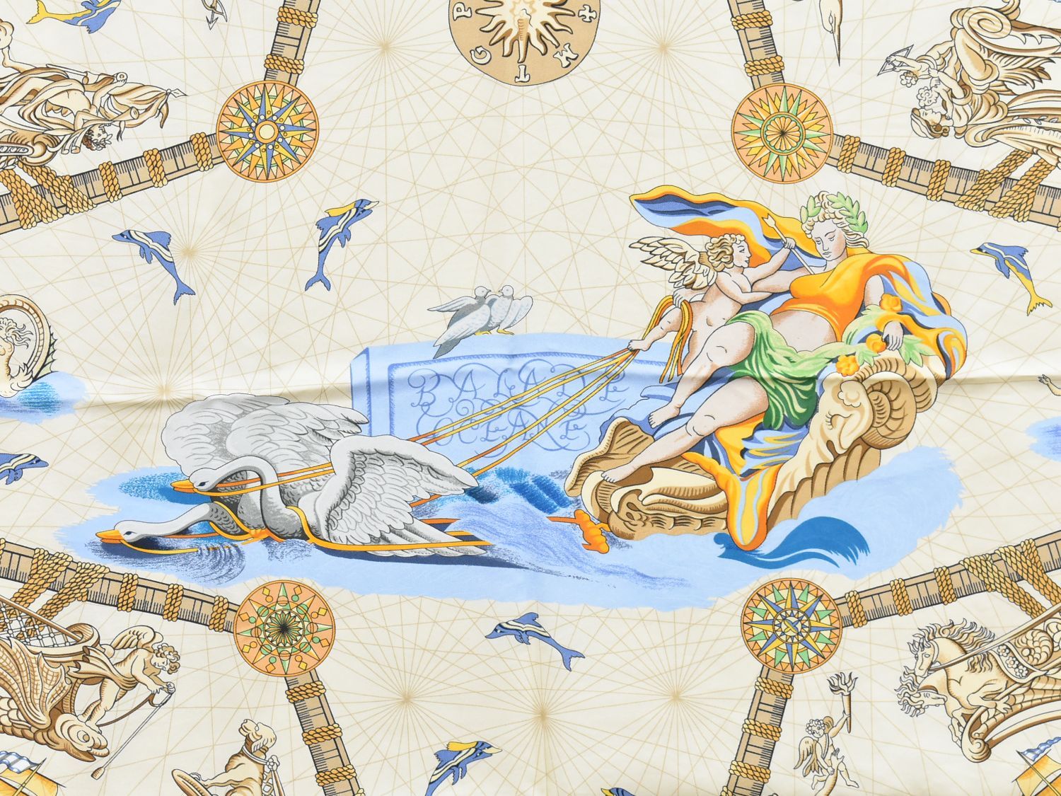 本物 エルメス HERMES スカーフカレ カレ90 BALADE OCEANE 海の