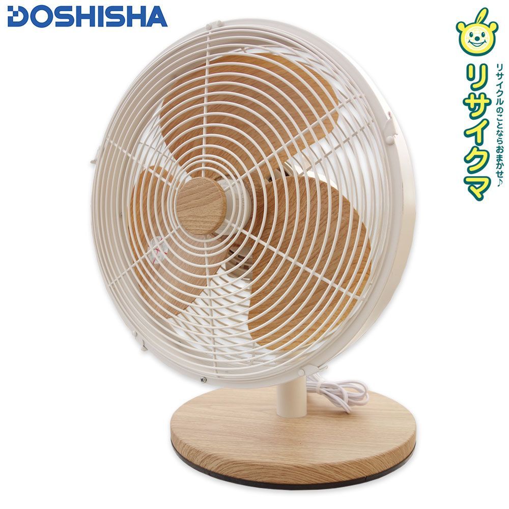 M▽ドウシシャ 扇風機 メタルテーブルファン 2020年 3枚羽根 直径30cm PIERIA ナチュラルウッド FDV-301 27735