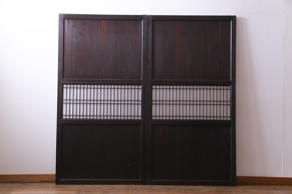 板戸2枚セット 和製アンティーク 明治大正期 障子 R-035310