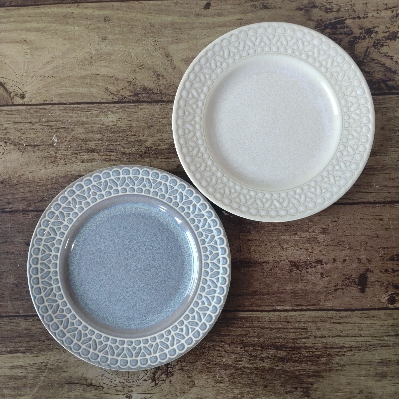 組み合わせ自由【2枚】新品 日本製 美濃焼 リム レース プレート 取り