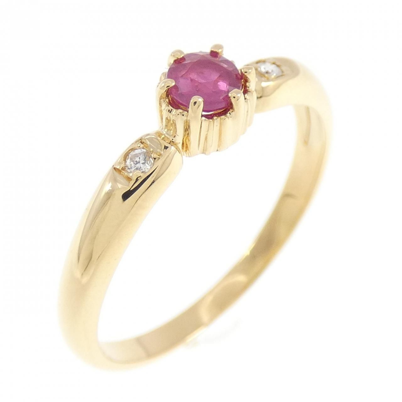 ルビー♡11号【ノワールドプーペ】K18 ミル ゴールドリング♪アガット 好きも ルビー♡11号【ノワールドプーペ】K18 ミル ゴールドリング