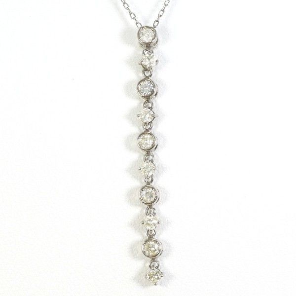 K18WG ネックレス NECKLACE ダイヤ 0.50 総重量約2.3g 約45cm