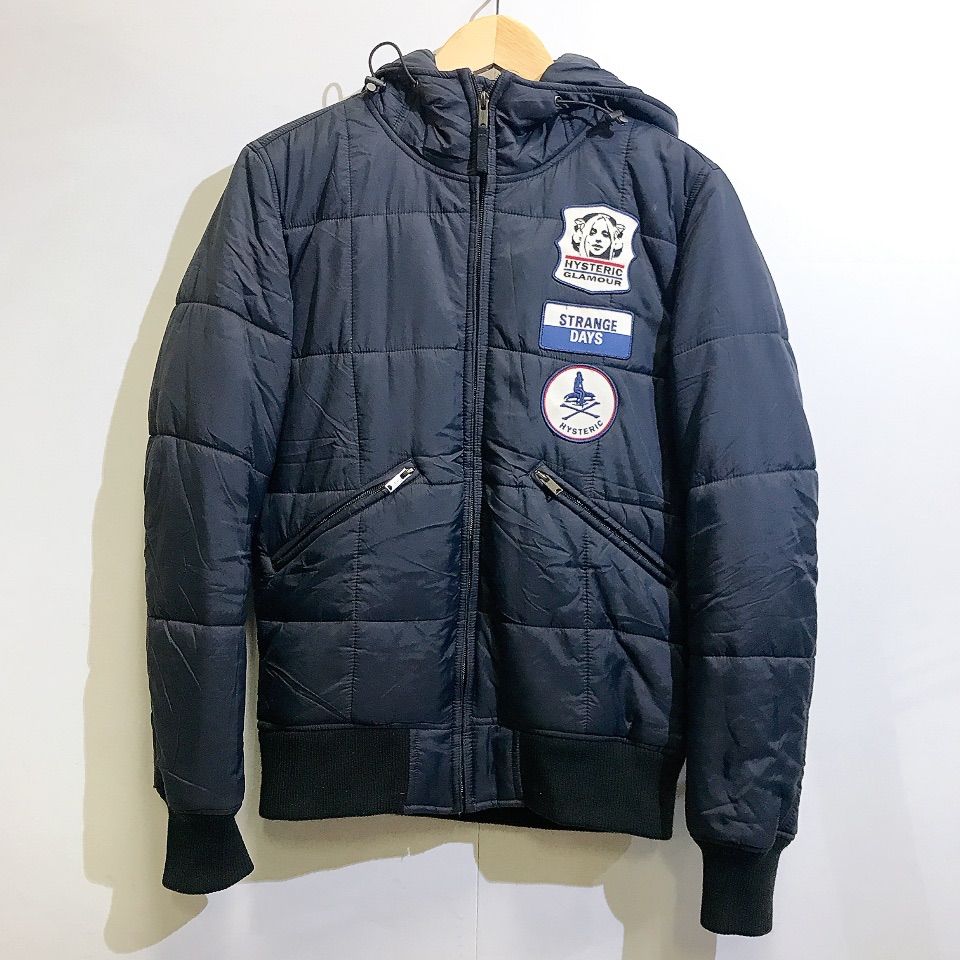 ヒステリックグラマーダウンジャケットパーカーネイビー