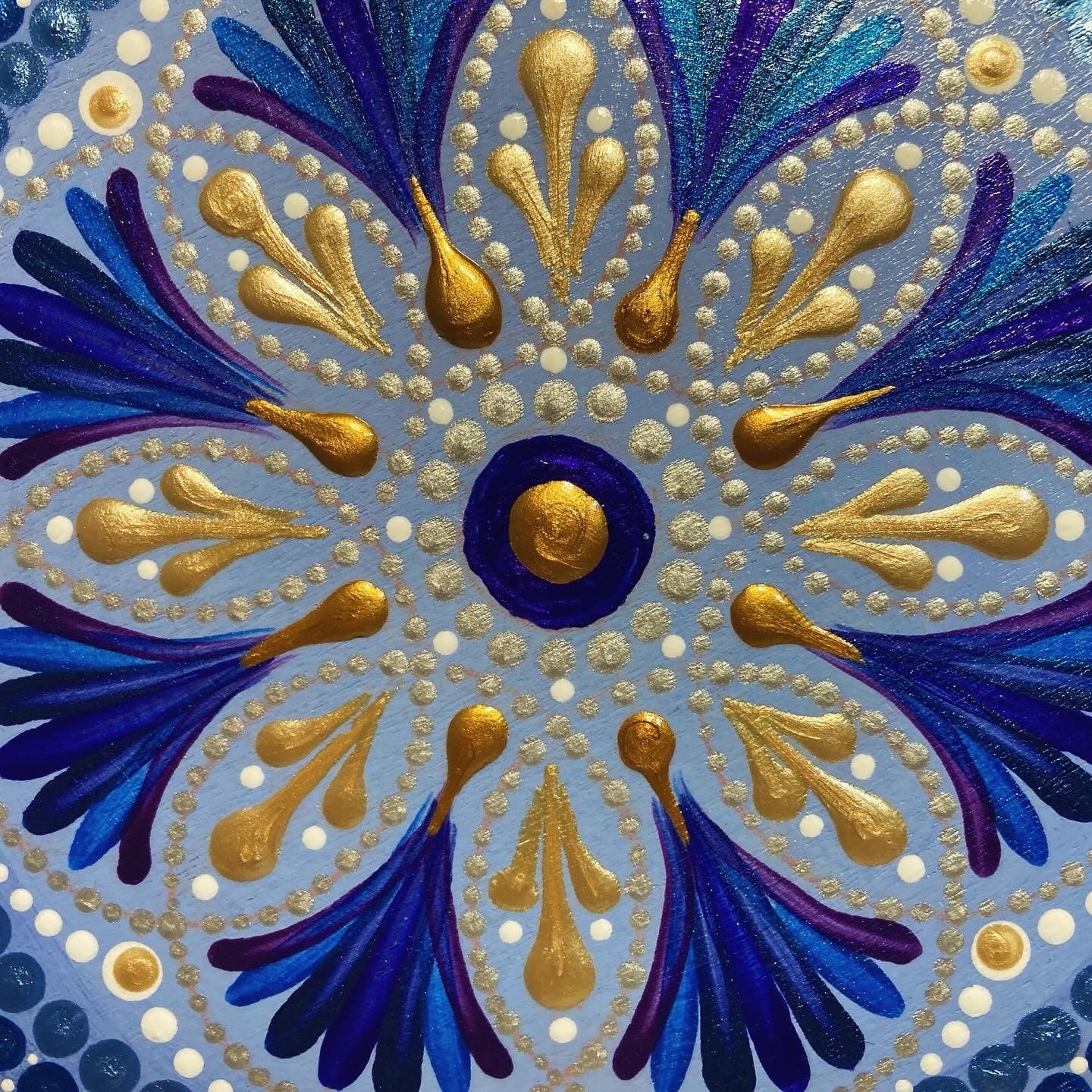 展示】曼荼羅アート 小さい ヒーリングアート作品№54☆ 