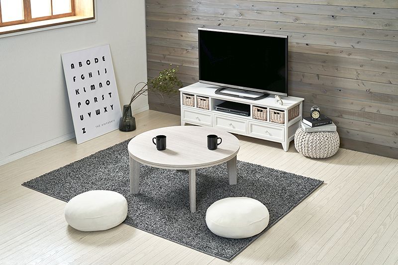 カジュアルコタツ アベル テーブル 80cm 円形 リバーシブル ホワイト 楽天市場】＼ポイント10倍☆11日1:59まで！／ 家具調こたつ
