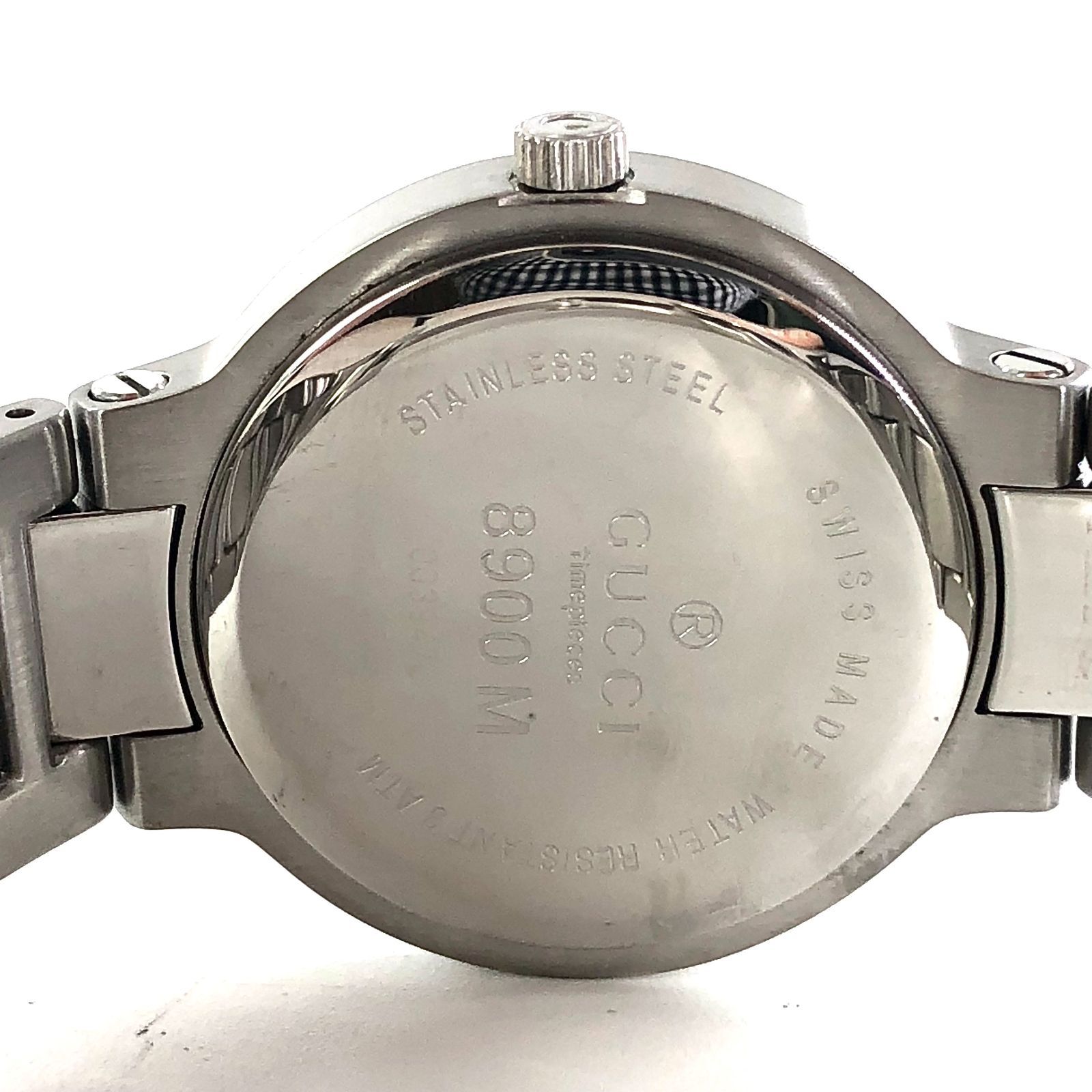 GUCCI グッチ 8900M QZ デイト メンズ腕時計 稼働品 グレー文字盤 箱 