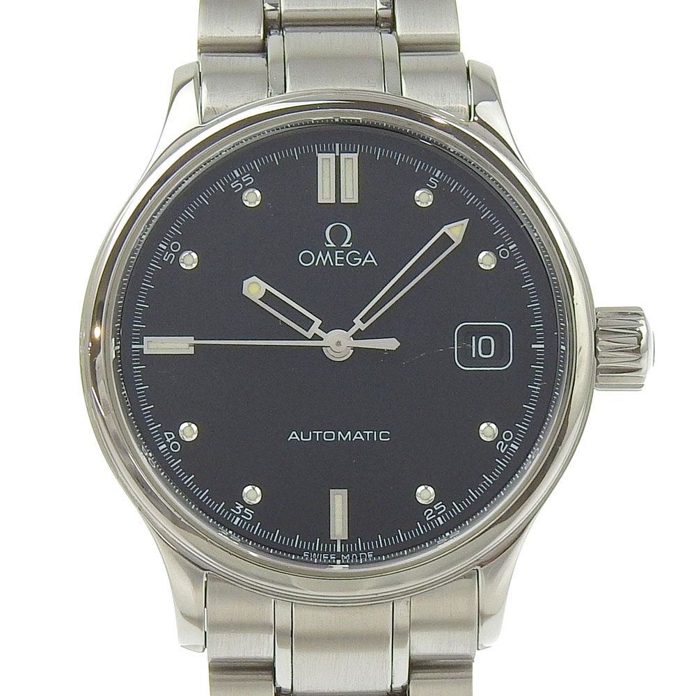 オメガ　OMEGA 自動巻き腕時計 ステンレススチール 黒文字盤 オメガOMEGA 自動巻き腕時計 ステンレススチール 黒文字盤
