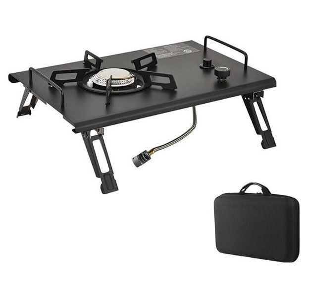 シングルバーナー 折りたたみ式ガスストーブ キャンプ用カセットストーブ 4000W 軽量 アウトドアストーブ IGT卓上コンロ 調理器具