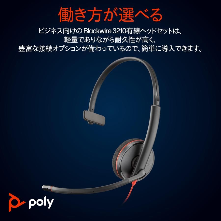 Amazon.co.jp限定】Poly 有線ヘッドセット Blackwire 3210 (国内正規品