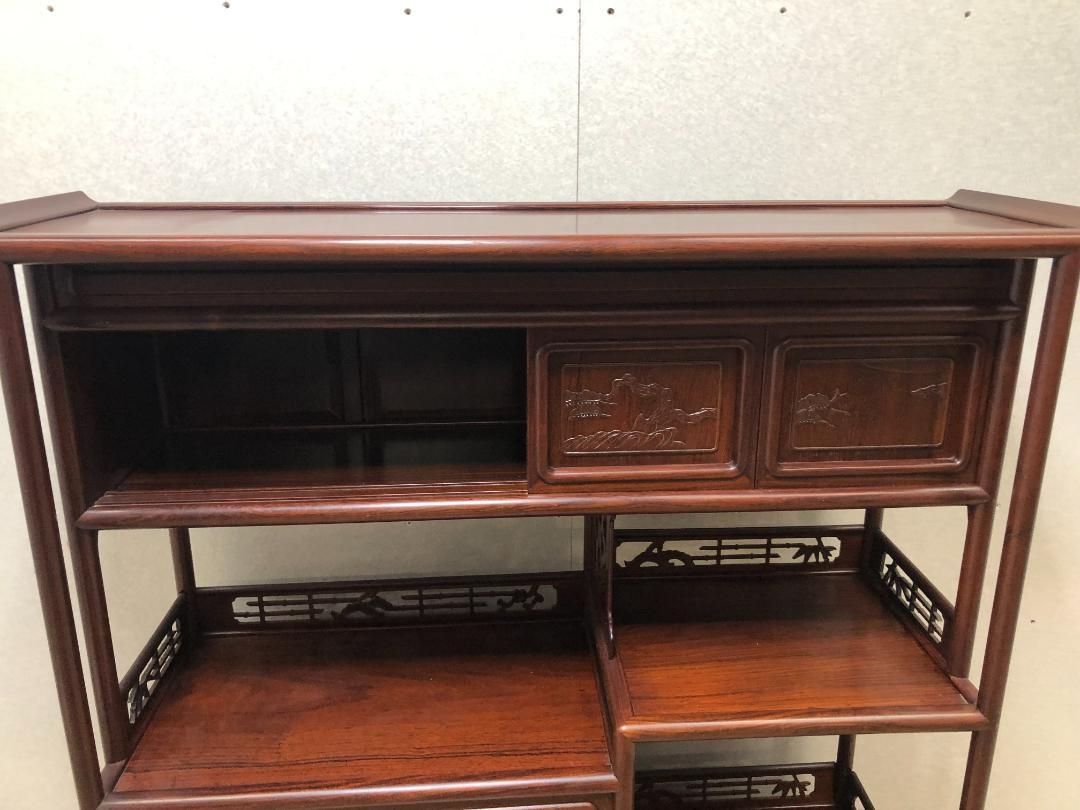 高級紫檀飾り棚　茶棚　飾り棚　唐木　飾り棚　昭和 紫壇 高級 和室 レトロ 高級紫檀飾り棚 茶棚 飾り棚 唐木 飾り棚 昭和 紫壇 高級 和室 レトロ