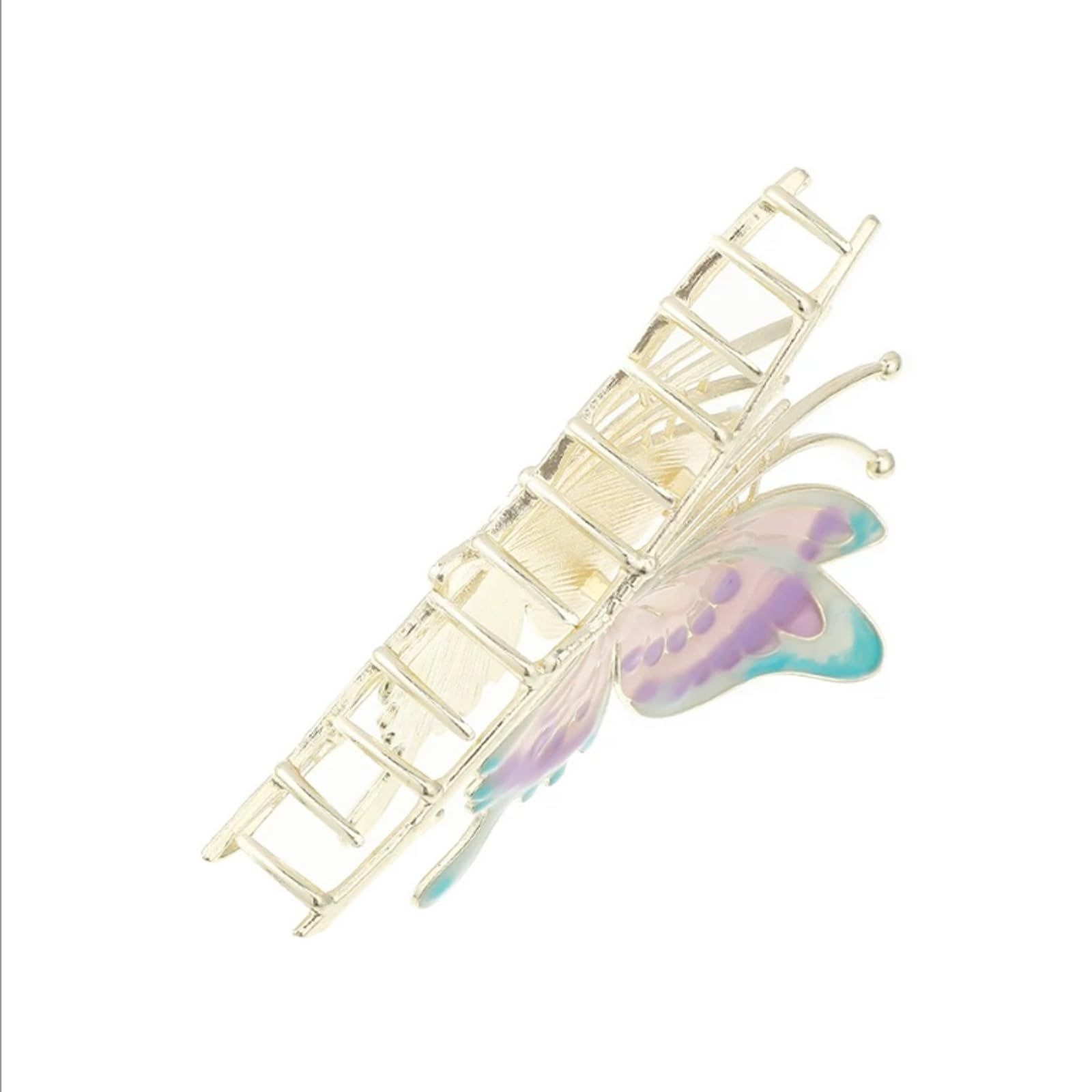 レディース ヘア 韓国風 髪留め クリップ かみどめ シンプル 大 おしゃれ へあくりっぷ オフィス しっかりとまる 大きめ 贈り物 バンスクリップ カラフルな蝶 HAPVITALヘアクリップ