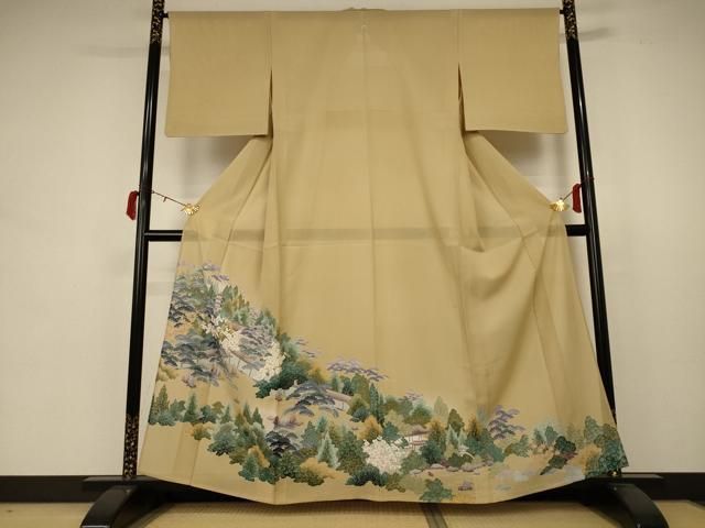 平和屋着物＊夏物 色留袖 絽 風景文 正絹 AABB6765jd