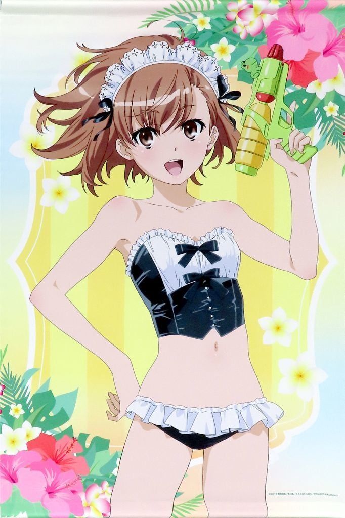 中古】タペストリー 御坂美琴 描き下ろしB2タペストリー 水着メイドver