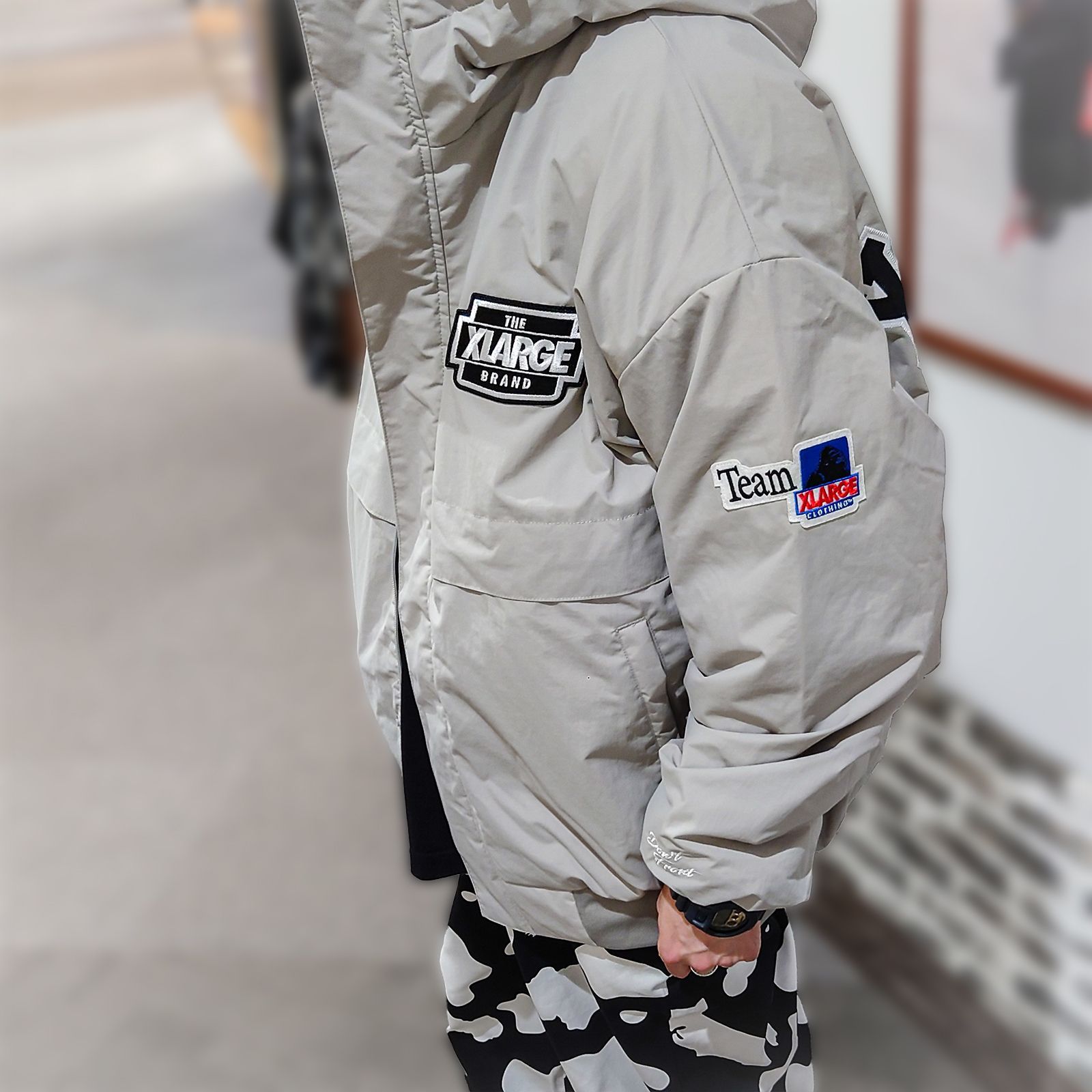 XLARGE（エクストララージ）グレー NYLON PUFFER JACKET 101233021006