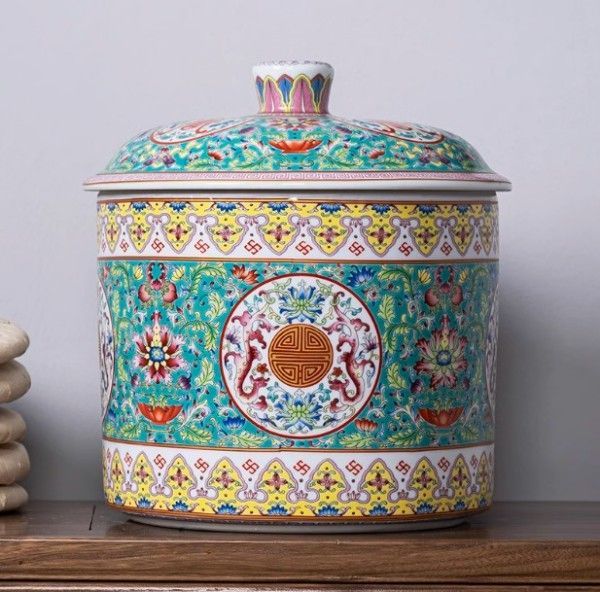 茶色と金色の陶器瓶 金の陶器カップ サークル 工芸品 日本製 F6P-1967