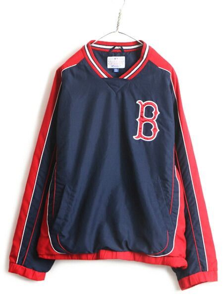 □ MLB オフィシャル レッドソックス Vネック プルオーバー ナイロン