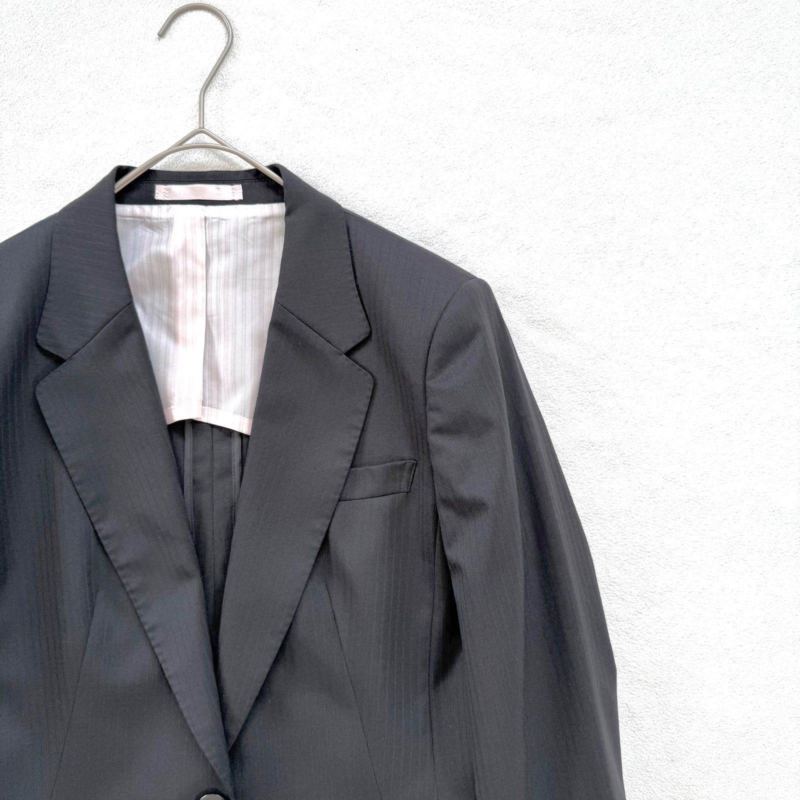 極美品・13号✨レミュー ストライプ スカート スーツ セットアップ