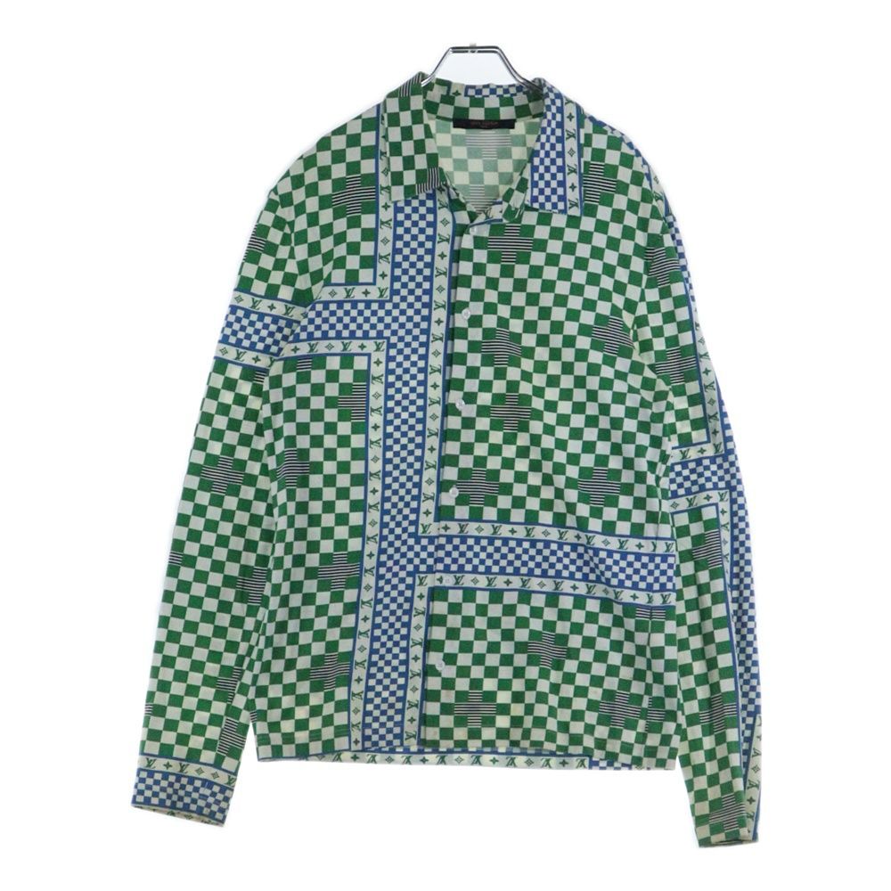 LOUIS VUITTON ルイヴィトン 22SS プリーテッドスリムジャージー長袖シャツ グリーン RM221 J71 HMY70W